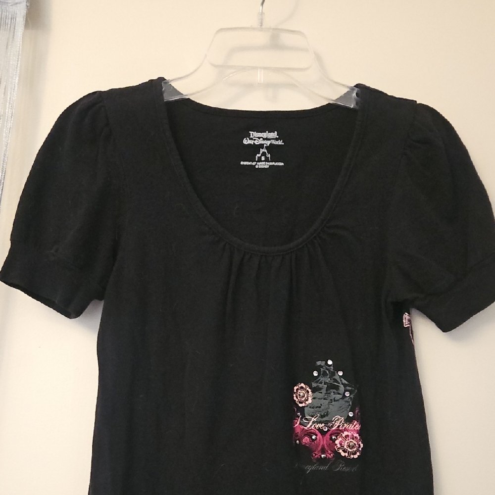 Disney Black and Pink Pirates Of The Caribbean Women's Tee